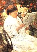 Mary Cassatt Woman Reading in a Garden Norge oil painting reproduction
